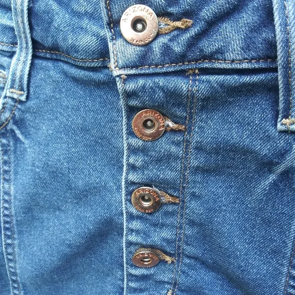 ❤ Arizona Jeans Cut off Frayed Hem Vintage Y2K Denim Skirt Size 7