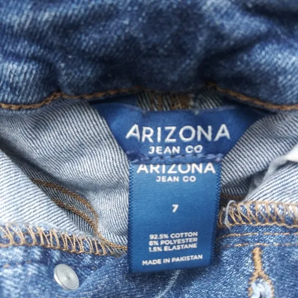 ❤ Arizona Jeans Cut off Frayed Hem Vintage Y2K Denim Skirt Size 7