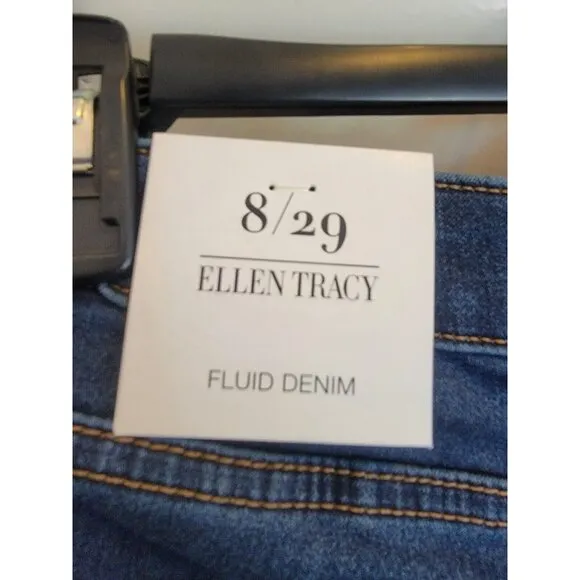 👖 Ellen Tracy Mid Rise Skinny Slim Jeans NEW Size 8 Women Ace Wash Denim blue