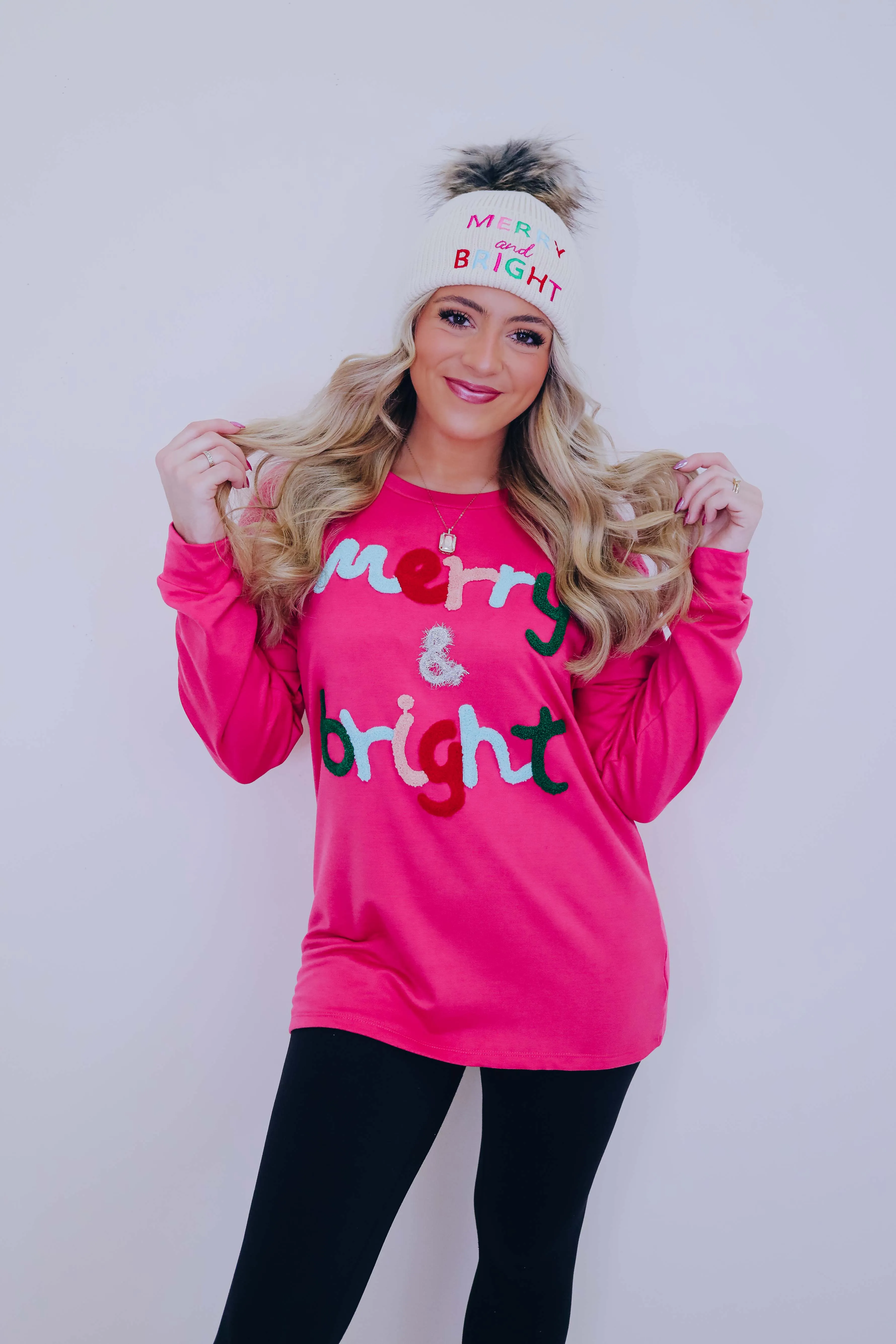 *** "Merry & Bright" Chenille Patch Top SAMPLE