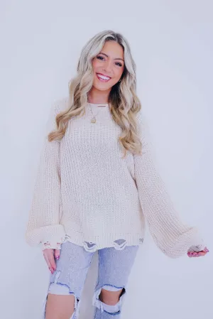 *** Tori Chiffon Twist N Beaded Sweater By POL SAMPLE