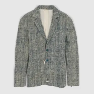 11.11 / eleven eleven Handwoven Indigo Dyed Blazer