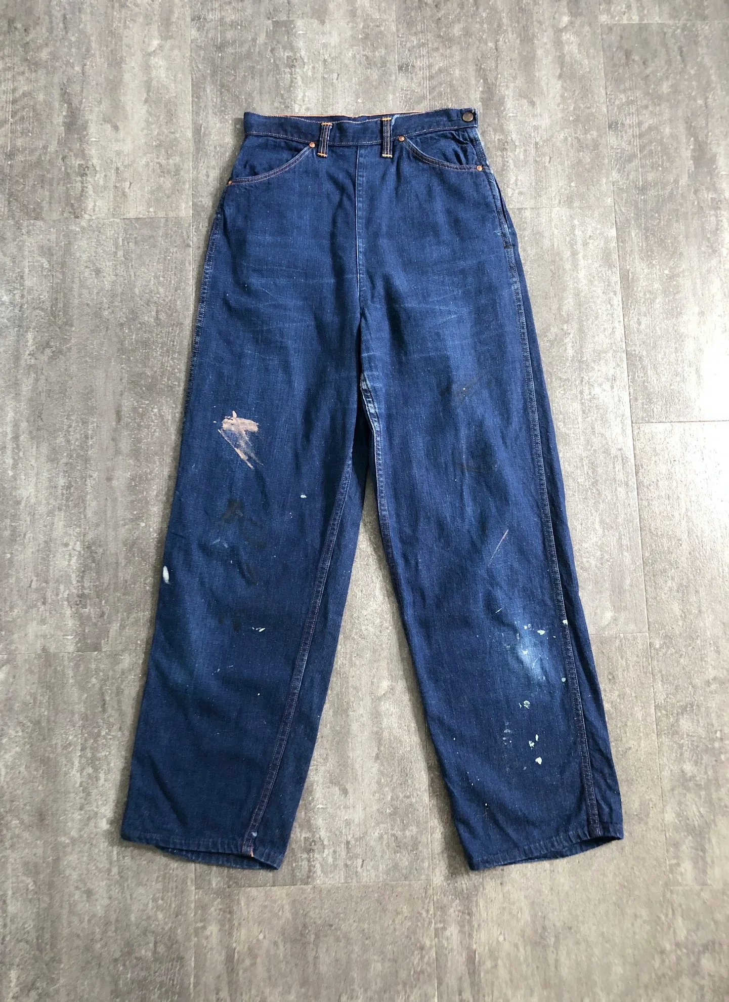 1950s Ranchcraft denim jeans . side zip jeans . 26 waist