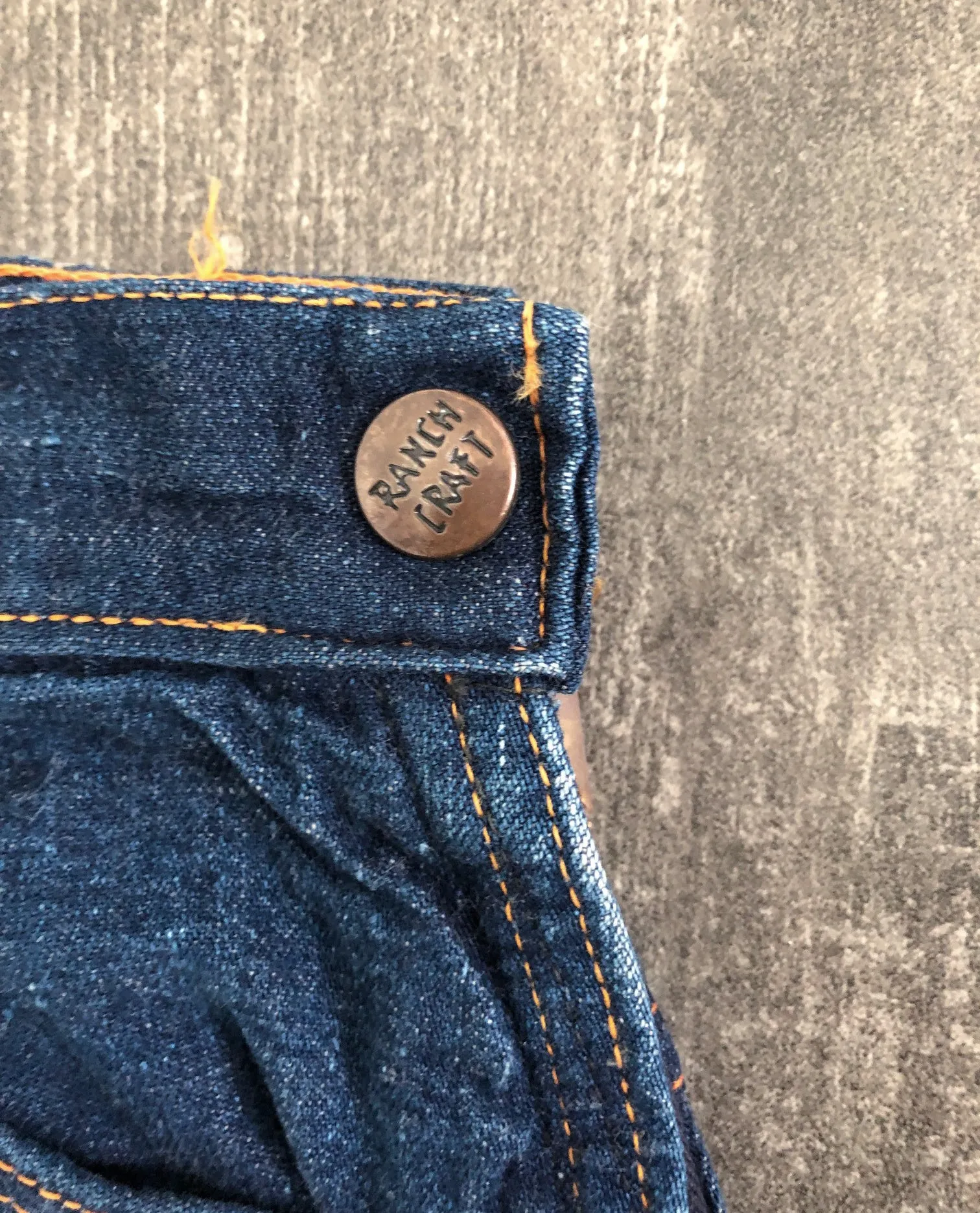 1950s Ranchcraft denim jeans . side zip jeans . 26 waist