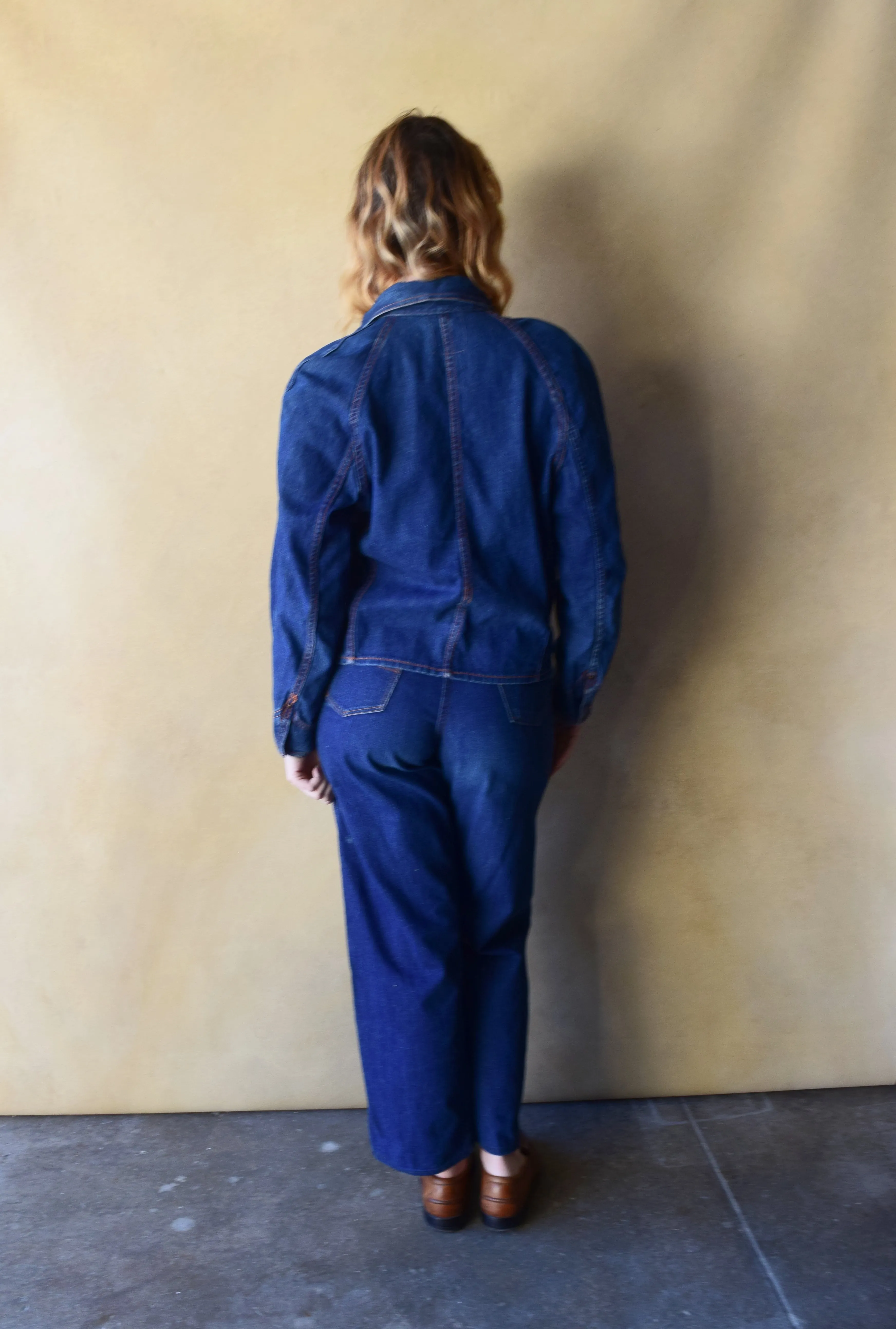 1950s Ranchcraft denim jeans . side zip jeans . 26 waist