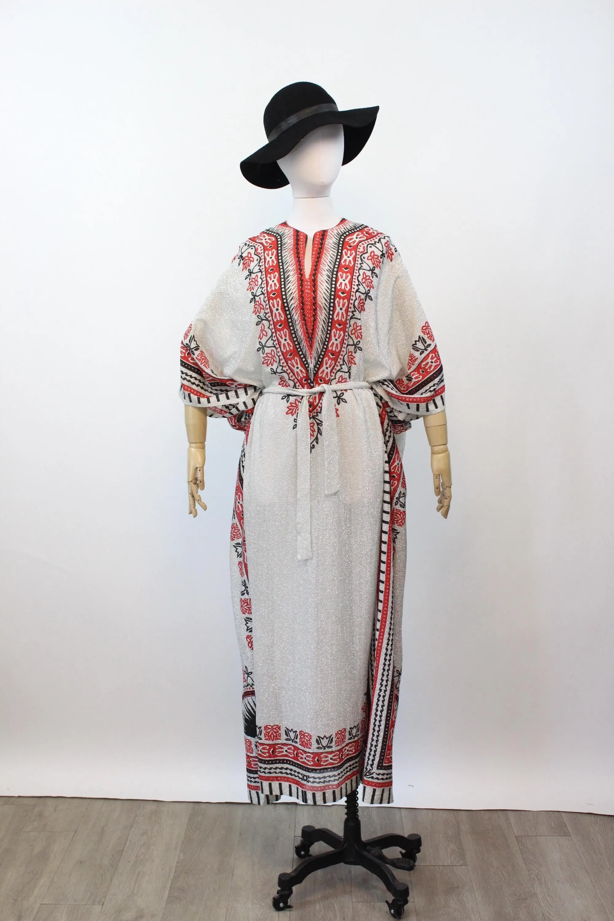 1970s EGYPTIAN CAFTAN metallic dress all sizes | new fall winter