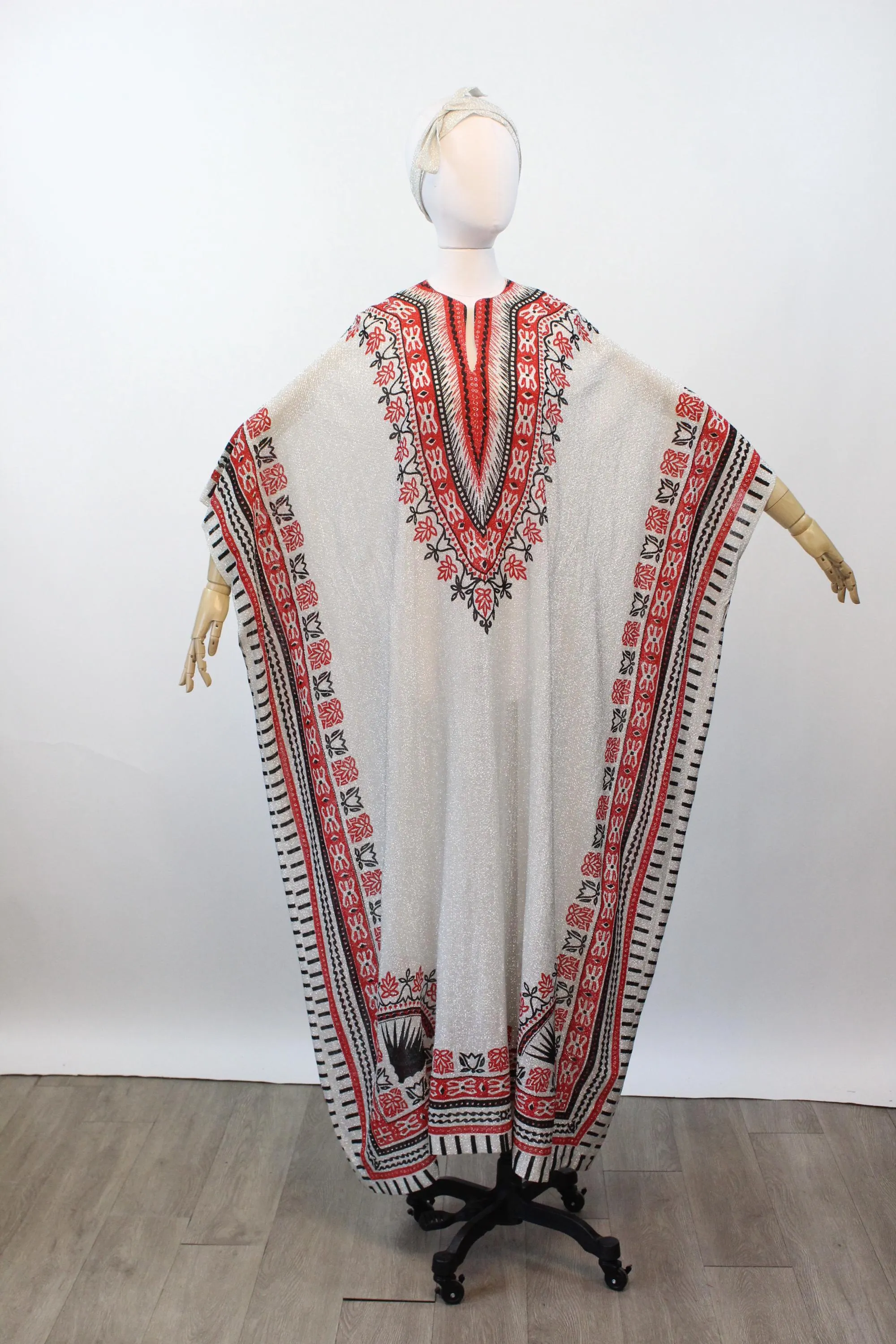 1970s EGYPTIAN CAFTAN metallic dress all sizes | new fall winter