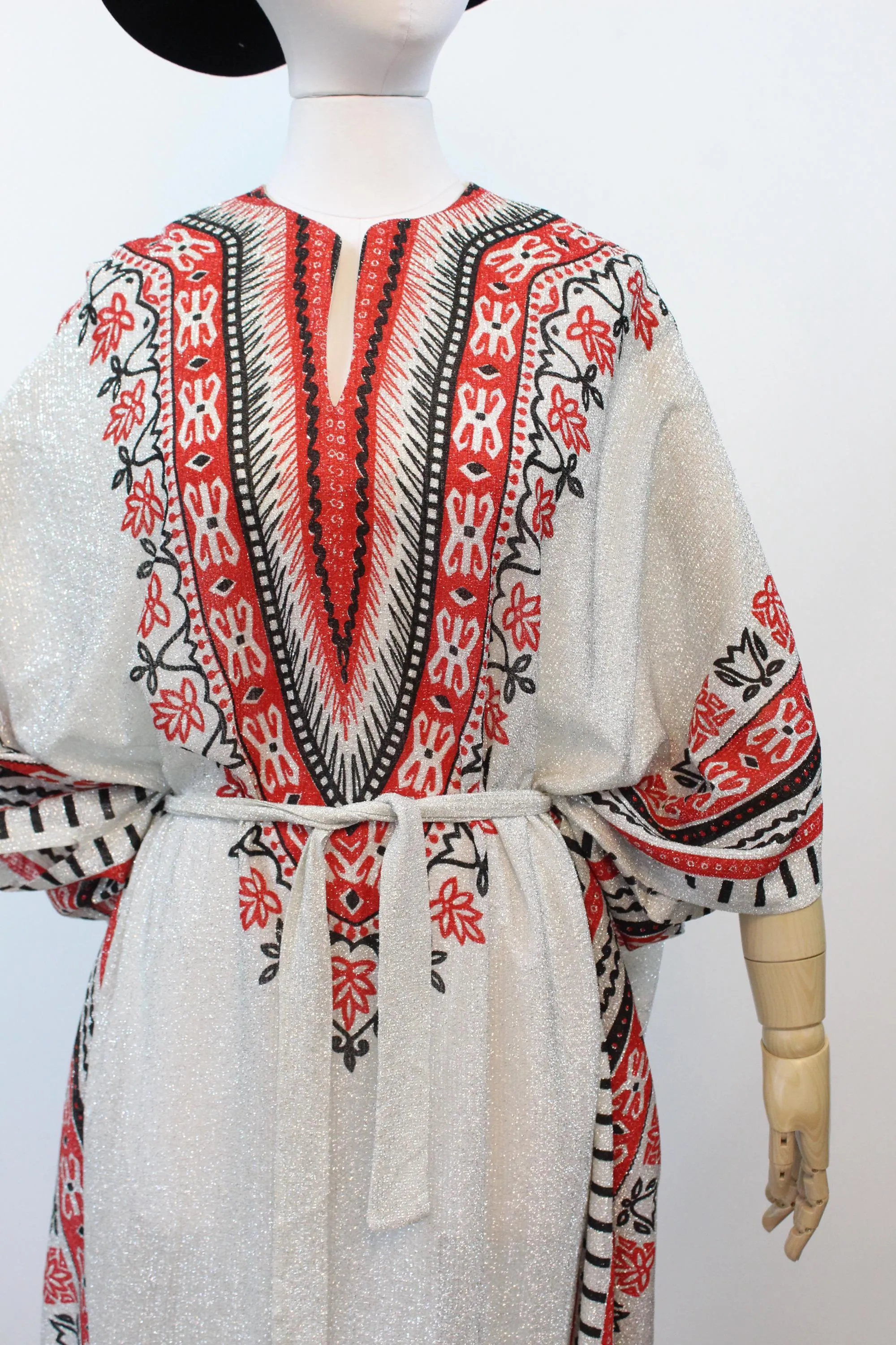 1970s EGYPTIAN CAFTAN metallic dress all sizes | new fall winter
