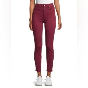 7 FOR ALL MANKIND Merlot High-Rise Ankle Skinny Jeans
