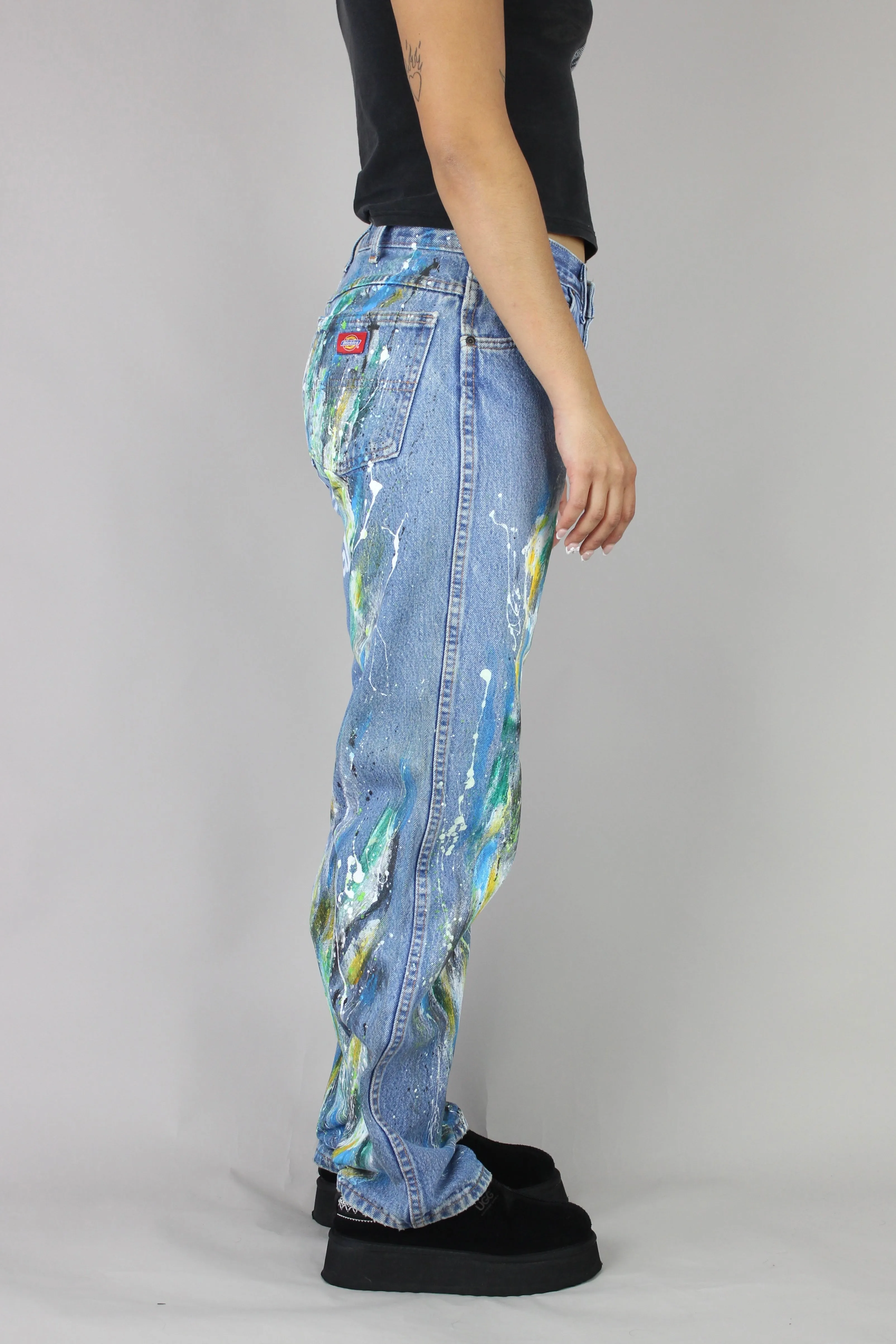 90's Dickies Guns N' Roses Painted Vintage Jeans Size 30x32