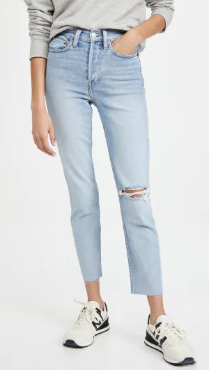 90s High Rise Ankle Crop Jeans