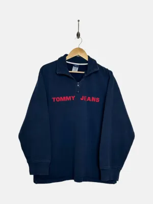 90's Tommy Hilfiger Jeans Embroidered Vintage Quarterzip Sweatshirt Size L