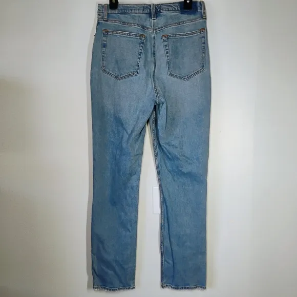 Abercrombie &amp; Fitch 90s Slim Straight Ultra High Rise Jeans Crossover Button 30