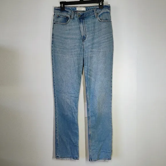 Abercrombie &amp; Fitch 90s Slim Straight Ultra High Rise Jeans Crossover Button 30