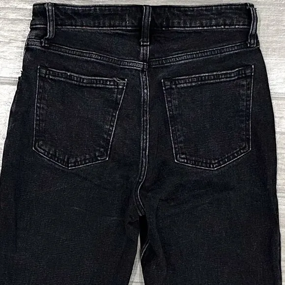 Abercrombie &amp; Fitch The Mom High Rise Jeans in Distressed Black Curve Love