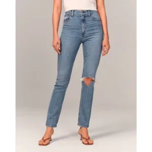 Abercrombie and Fitch Curve Love Ultra High Rise The 90s Slim Straight Size 31 L