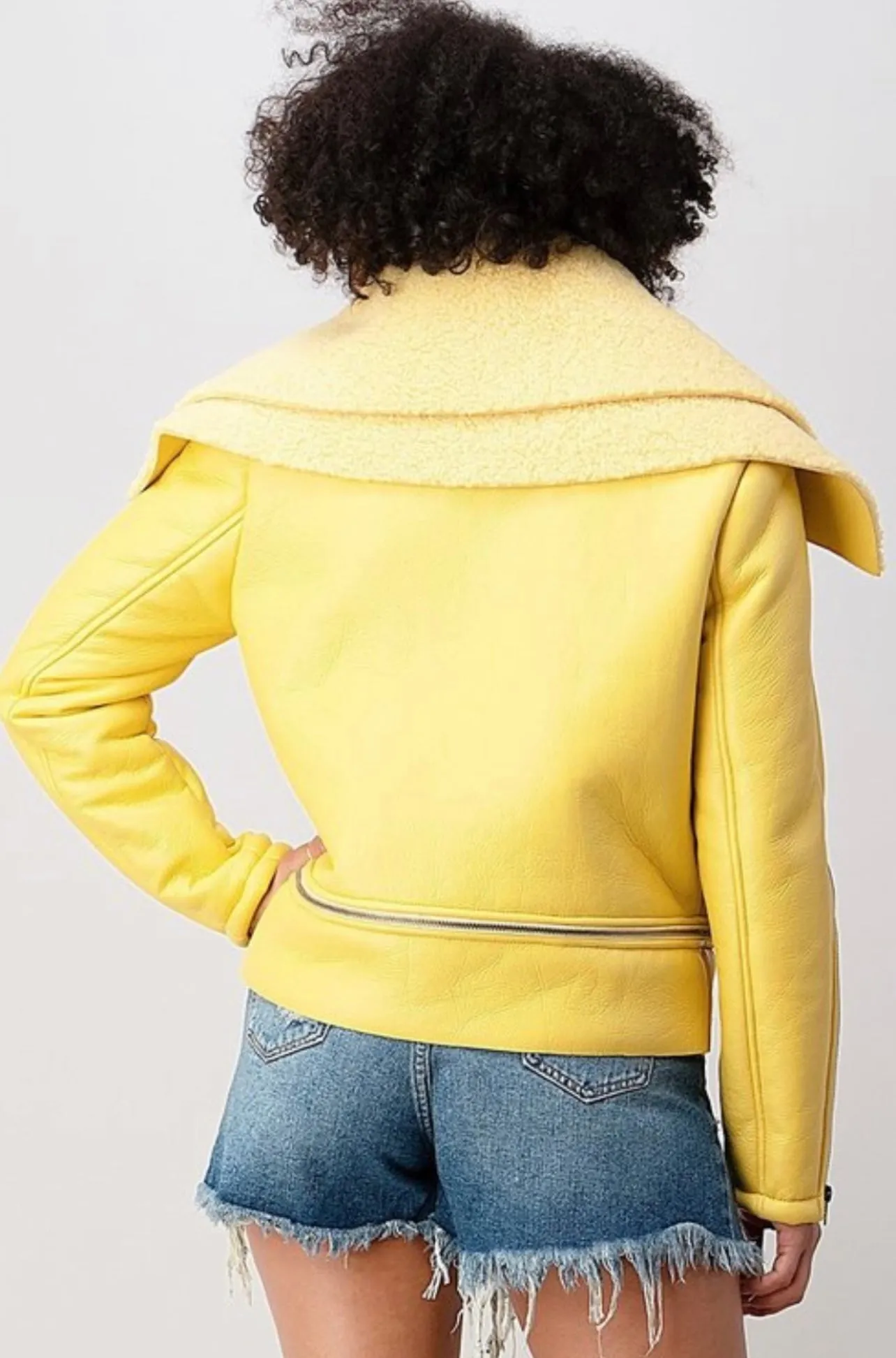 “Acting Out” faux shearling jacket