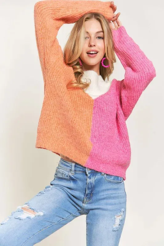 ADORA Colorblock Comfy Sweater Top