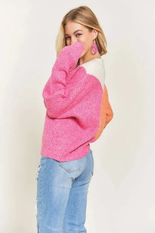ADORA Colorblock Comfy Sweater Top