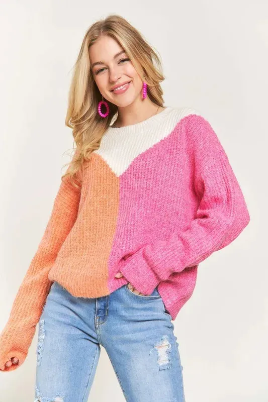 ADORA Colorblock Comfy Sweater Top