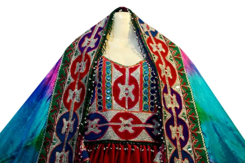 Afghan Dress In Red Color