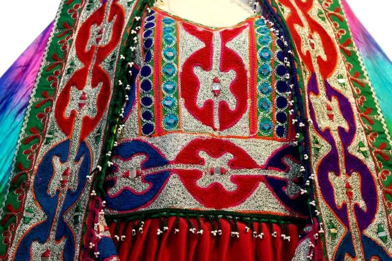Afghan Dress In Red Color