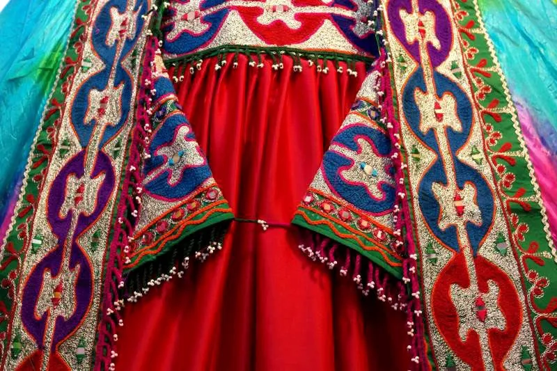 Afghan Dress In Red Color