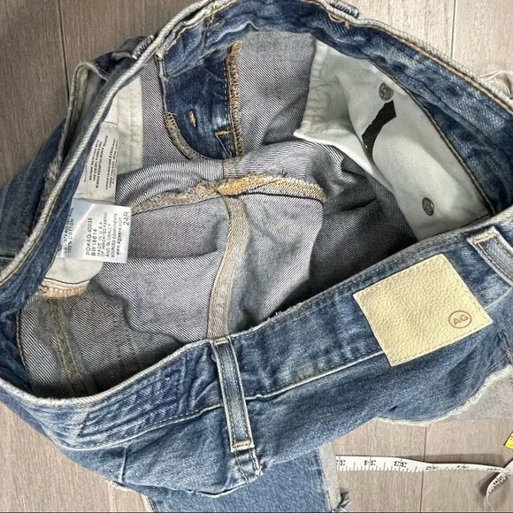 AG Adriano Goldschmied EX BOYFRIEND SLIM Slouchy PatchWork Distressed Jeans 24