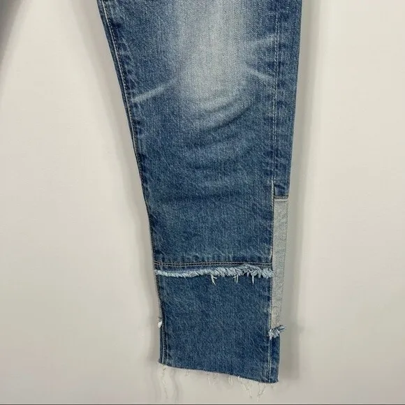AG Adriano Goldschmied EX BOYFRIEND SLIM Slouchy PatchWork Distressed Jeans 24