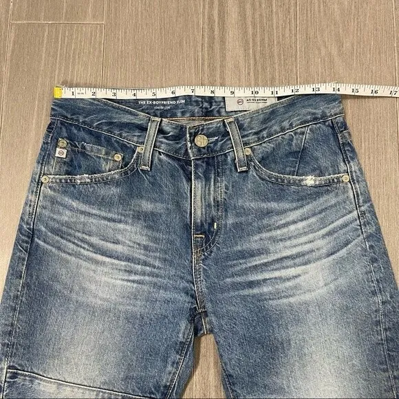 AG Adriano Goldschmied EX BOYFRIEND SLIM Slouchy PatchWork Distressed Jeans 24