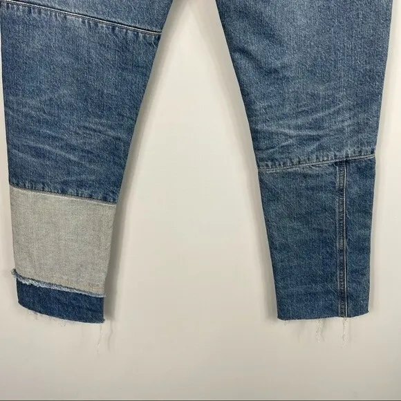 AG Adriano Goldschmied EX BOYFRIEND SLIM Slouchy PatchWork Distressed Jeans 24