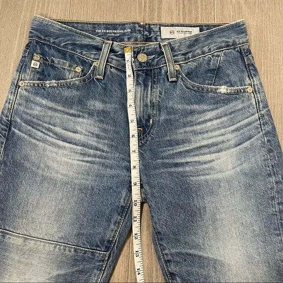 AG Adriano Goldschmied EX BOYFRIEND SLIM Slouchy PatchWork Distressed Jeans 24