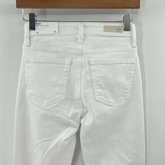 AG Adriano Goldschmied Mari High Rise Slim Straight Jeans - White - 23 - NWT
