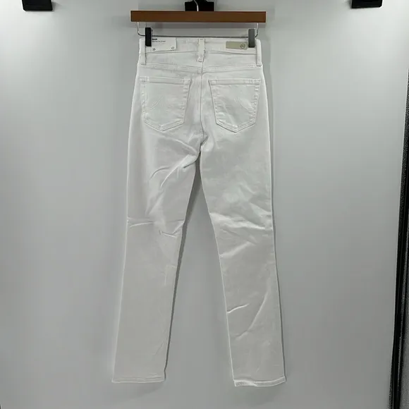 AG Adriano Goldschmied Mari High Rise Slim Straight Jeans - White - 23 - NWT