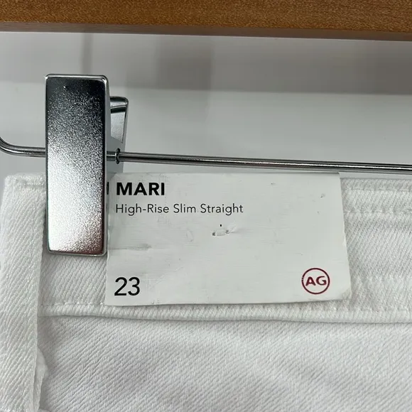 AG Adriano Goldschmied Mari High Rise Slim Straight Jeans - White - 23 - NWT