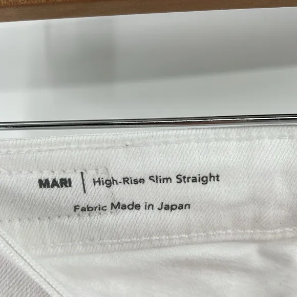 AG Adriano Goldschmied Mari High Rise Slim Straight Jeans - White - 23 - NWT
