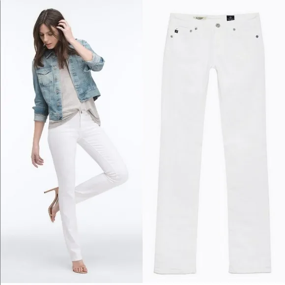 AG Adriano Goldschmied The Ballad Slim Boot Jeans Coastal Grandma White Size 29R