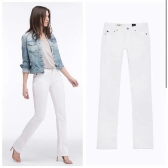 AG Adriano Goldschmied The Ballad Slim Boot Jeans Coastal Grandma White Size 29R