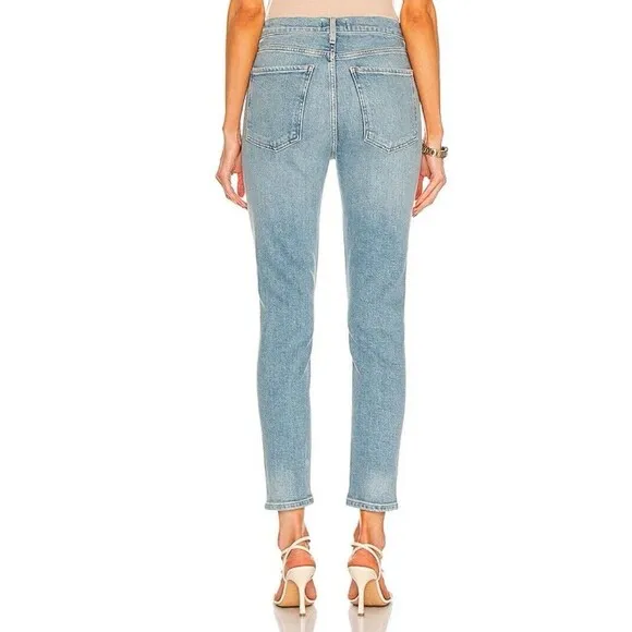 AGOLDE Jeans Nico High Rise Slim Fit Light Wash Organic Cotton Denim Stretch 28
