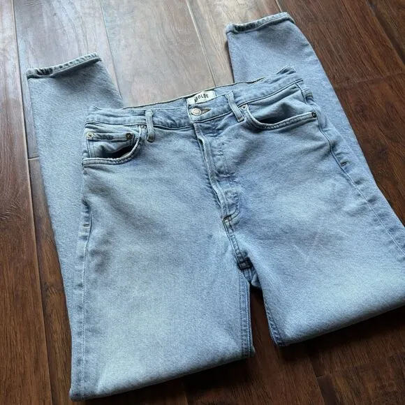 AGOLDE Jeans Nico High Rise Slim Fit Light Wash Organic Cotton Denim Stretch 28