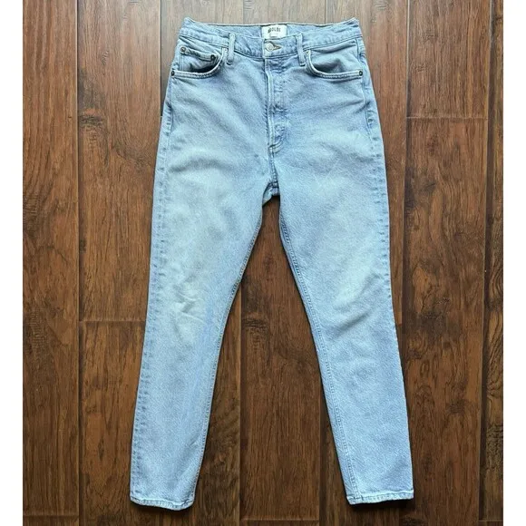 AGOLDE Jeans Nico High Rise Slim Fit Light Wash Organic Cotton Denim Stretch 28