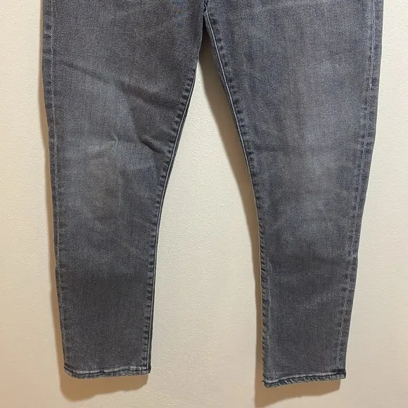 Agolde Toni Mid-Rise Slim Straight Leg Denim Jeans Grey Gray Size 28