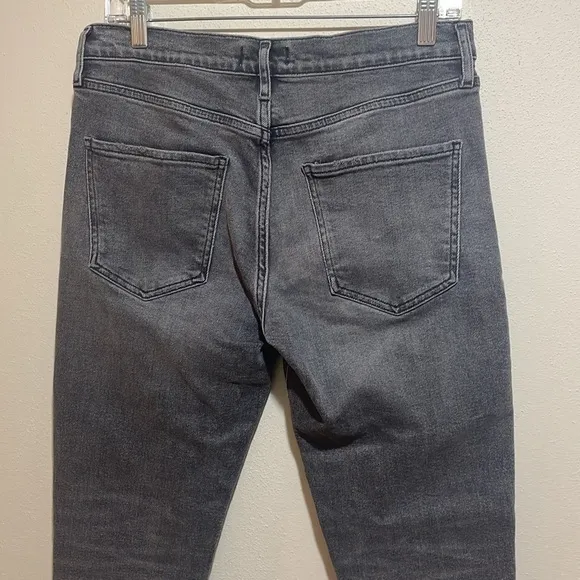 Agolde Toni Mid-Rise Slim Straight Leg Denim Jeans Grey Gray Size 28