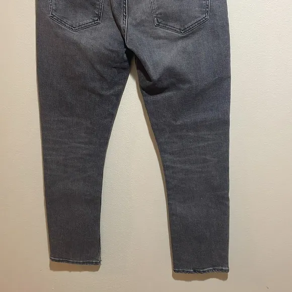 Agolde Toni Mid-Rise Slim Straight Leg Denim Jeans Grey Gray Size 28