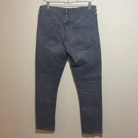 Agolde Toni Mid-Rise Slim Straight Leg Denim Jeans Grey Gray Size 28