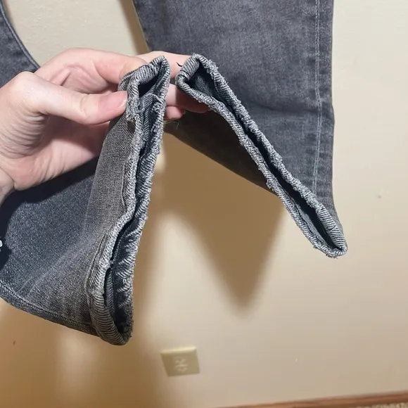 Agolde Toni Mid-Rise Slim Straight Leg Denim Jeans Grey Gray Size 28