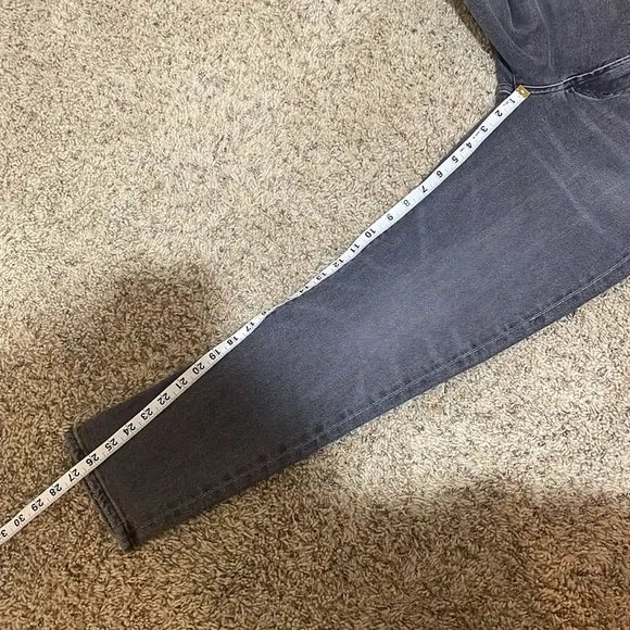 Agolde Toni Mid-Rise Slim Straight Leg Denim Jeans Grey Gray Size 28