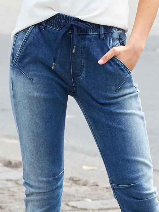 Alex Denim Joggers - Dark Blue Wash