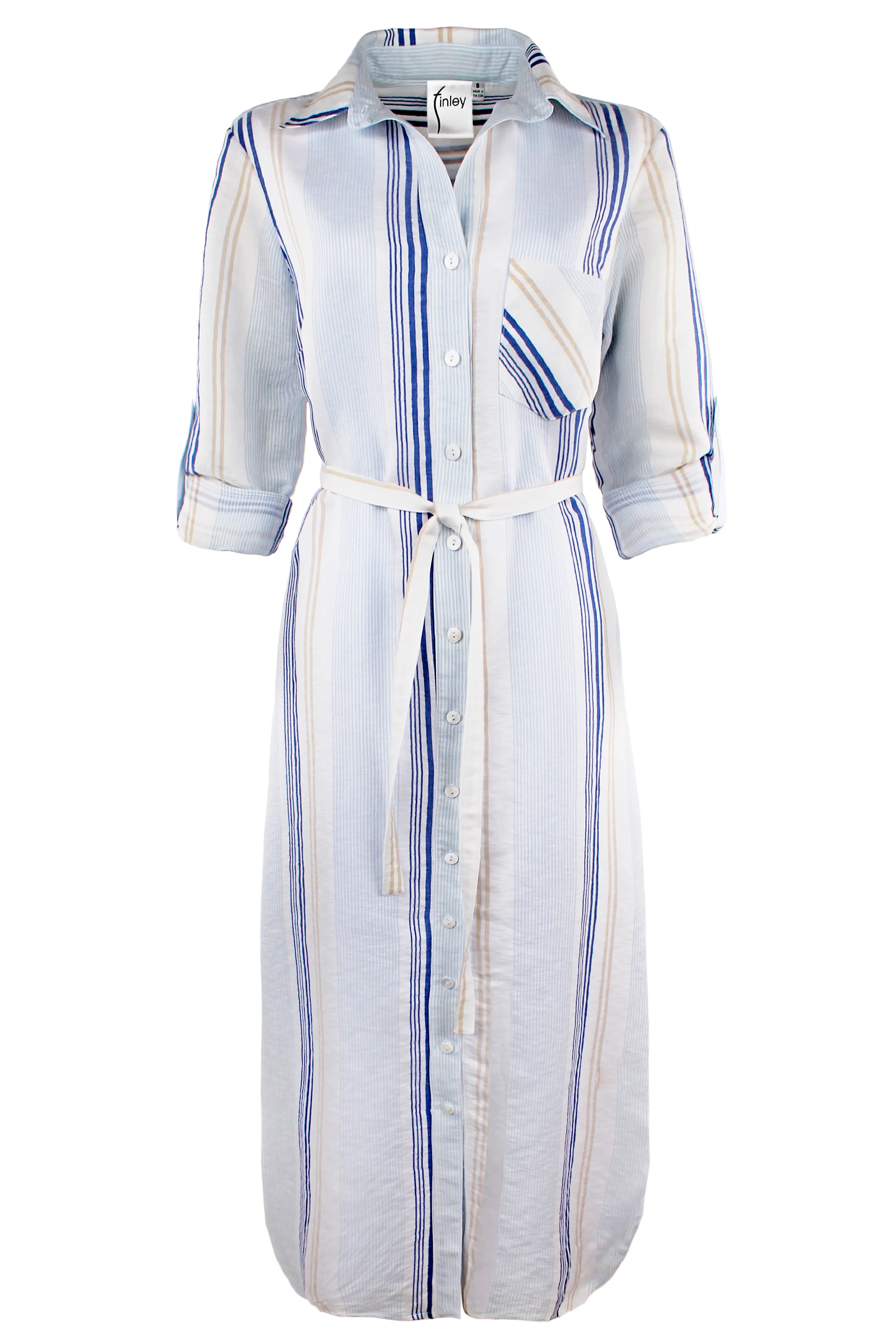 Alex Long Shirtdress Blue Voile Stripe