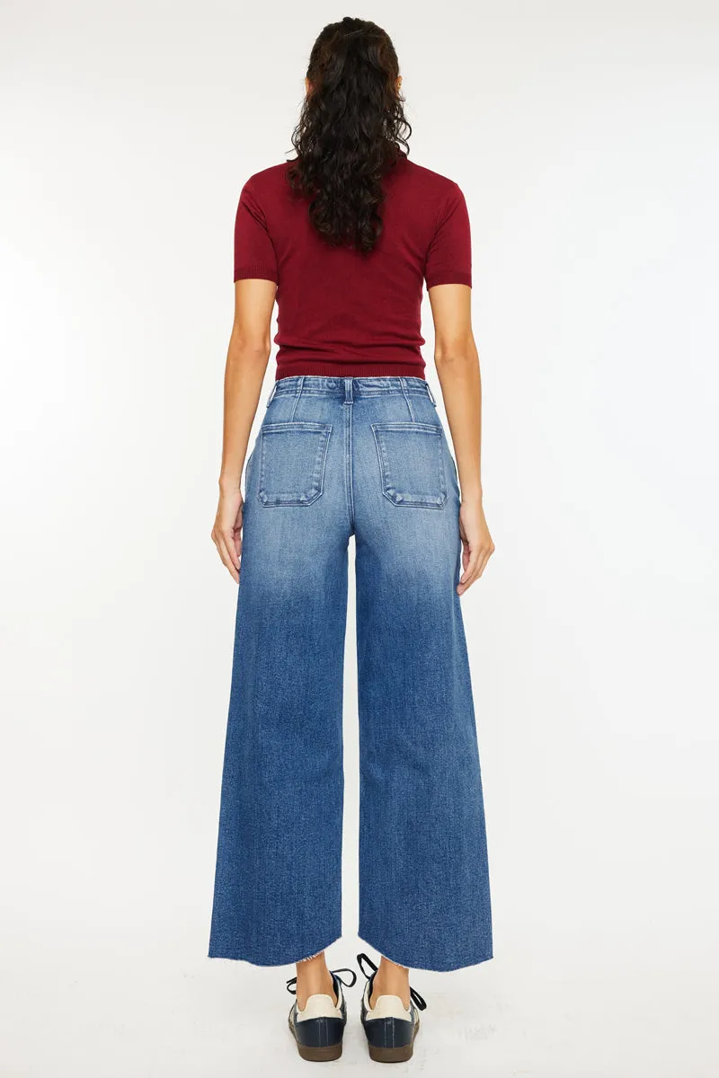 Aliana High Rise Crop Wide Leg Jeans